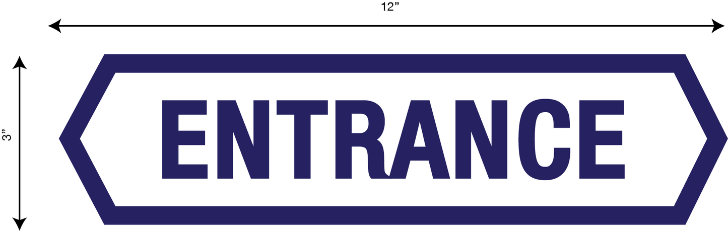 Entrance die-cut Sticker 3" x 12" - 1pc
