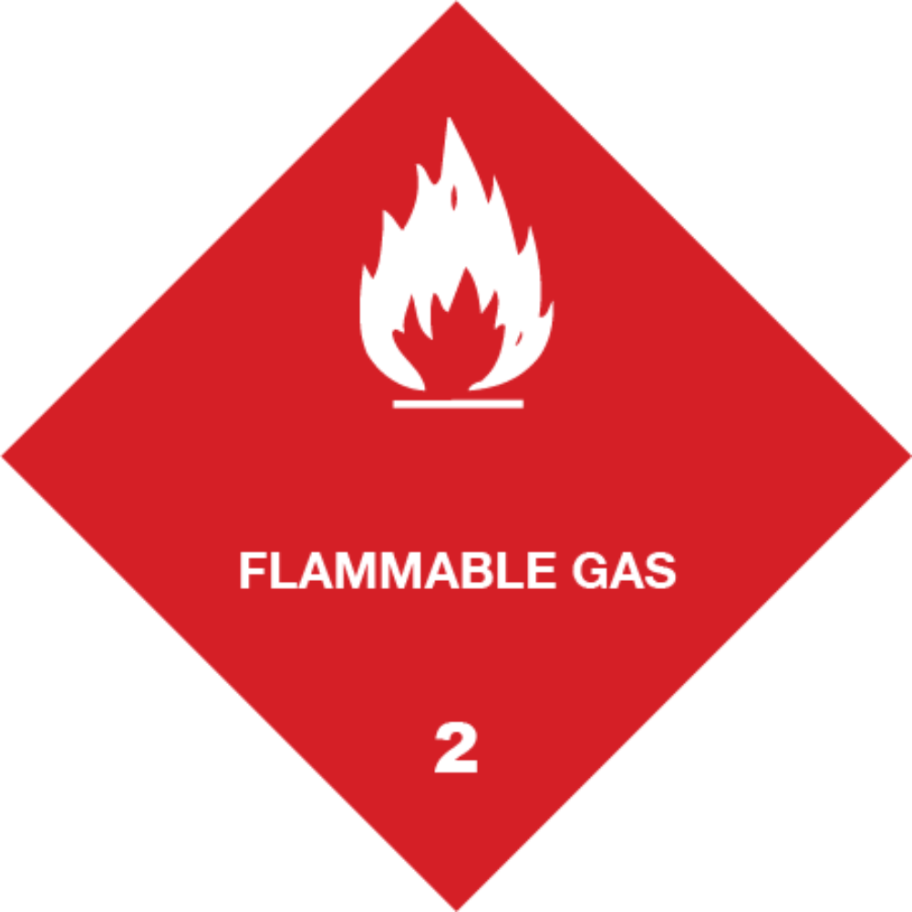 Flammable Gas 2 - 3" x 3" stickers - a package of 5 pieces