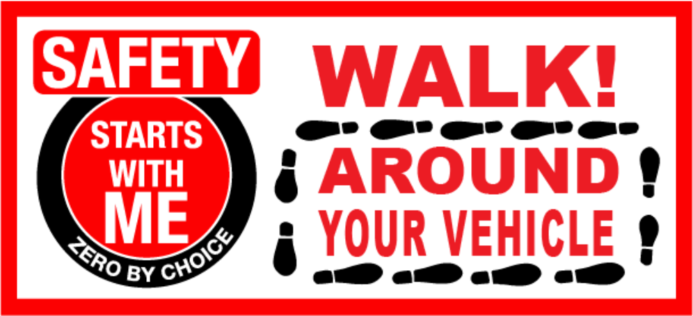 Walk around V1 - 4" x 1.75" stickers - a package of 5 pieces