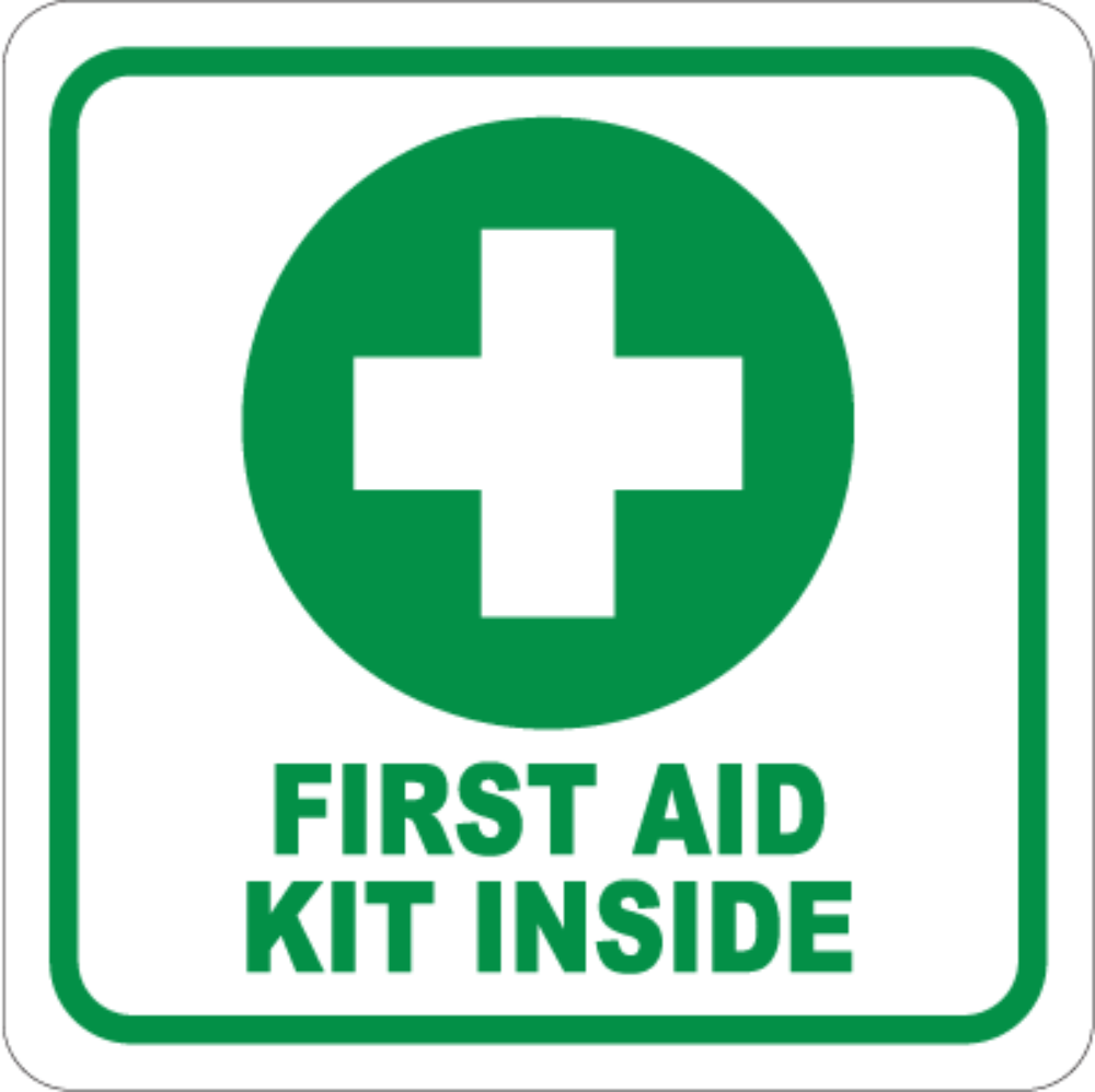 First Aid 3" x 3" stickers - a package of 5 pieces