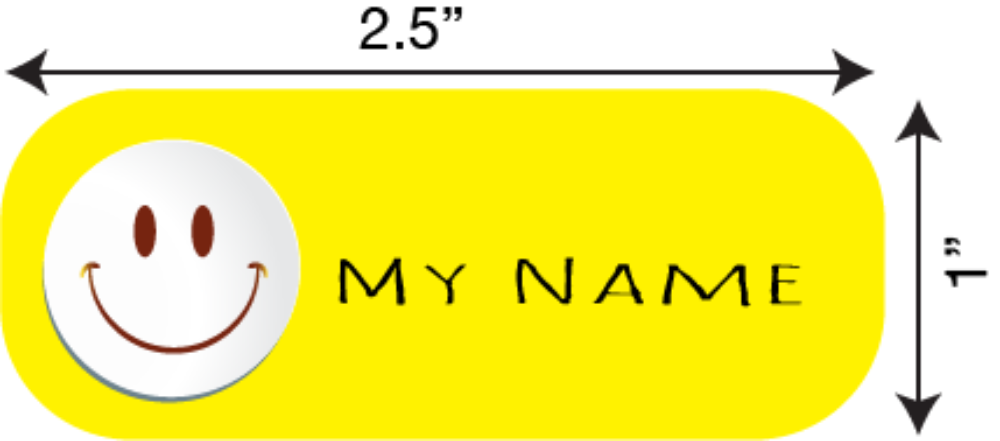 1" x 2.5" Name Label - a set of 9 stickers