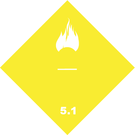 Dangerous Goods 5.1 Oxidizer 3" x 3" stickers - a package of 5 pieces