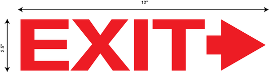 Exit die-cut Sticker 3" x 12" - 1pc