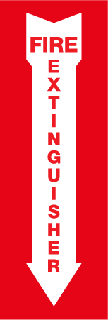 Fire Extinguisher Vertical 3" x 9" stickers - single piece
