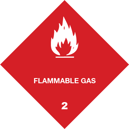 Flammable Gas 2 - 3" x 3" stickers - a package of 5 pieces