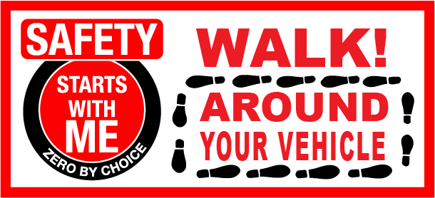 Walk around V1 - 4" x 1.75" stickers - a package of 5 pieces