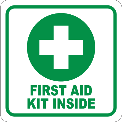First Aid 3" x 3" stickers - a package of 5 pieces